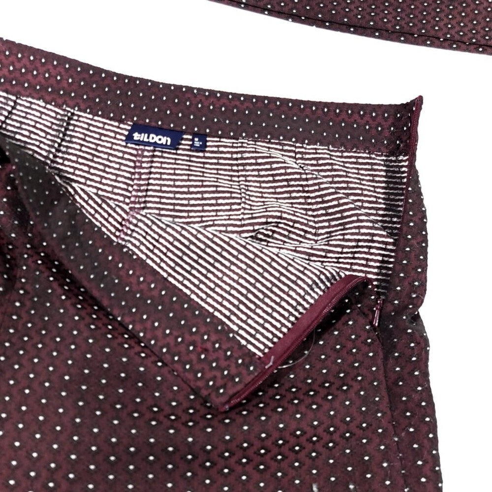 NWT Tildon Jacquard Crop Top and High Waisted Shorts Set in Burgundy Large - Picture 8 of 11